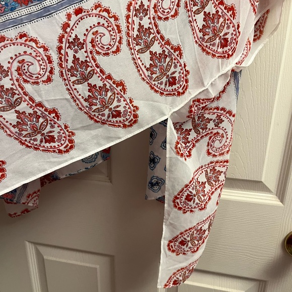 Maurices Boho White and Blue Patterned Kimono Onesize - Picture 6 of 6